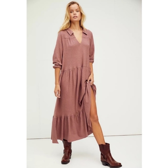 Free People Beach | Moonlight Midi Dress in Summer Sparrow Size Large - Picture 1 of 15